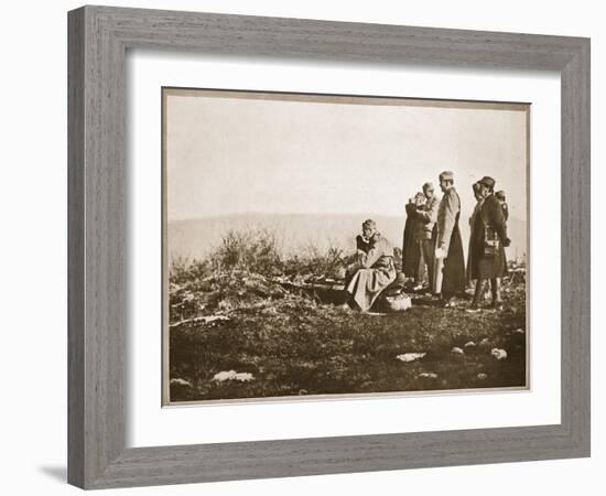 King Peter of Serbia at the Front (Sepia Photo)-English Photographer-Framed Giclee Print