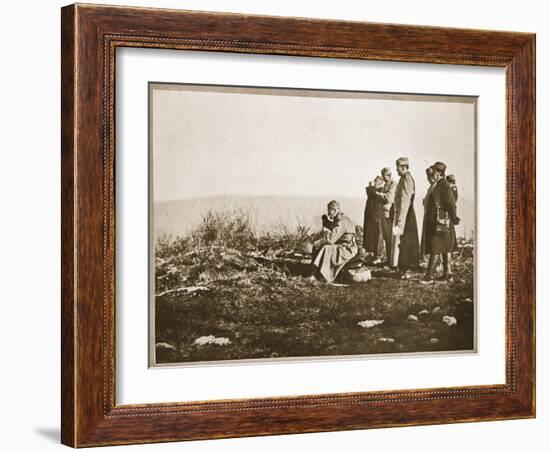 King Peter of Serbia at the Front (Sepia Photo)-English Photographer-Framed Giclee Print