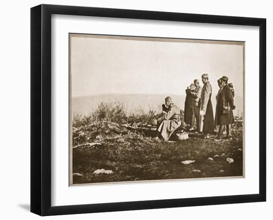 King Peter of Serbia at the Front (Sepia Photo)-English Photographer-Framed Giclee Print
