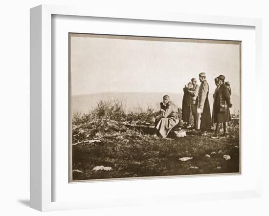 King Peter of Serbia at the Front (Sepia Photo)-English Photographer-Framed Giclee Print