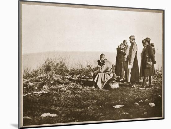 King Peter of Serbia at the Front (Sepia Photo)-English Photographer-Mounted Giclee Print