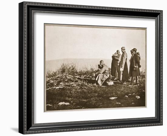 King Peter of Serbia at the Front (Sepia Photo)-English Photographer-Framed Giclee Print