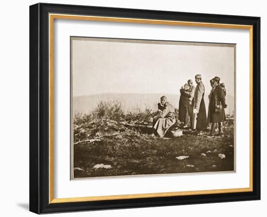 King Peter of Serbia at the Front (Sepia Photo)-English Photographer-Framed Giclee Print