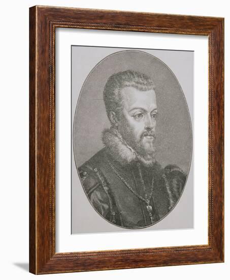 King Philip II (1527-99) of Spain-Titian (Tiziano Vecelli)-Framed Giclee Print