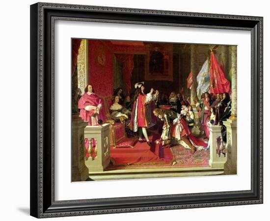 King Philip V (1683-1746) of Spain Making Marshal James Fitzjames (1670-1734)-Jean-Auguste-Dominique Ingres-Framed Giclee Print