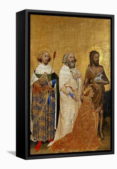 King Richard II (1367-1400) Kneeling in Front of King (Saint) Edmund and King Edward the Confessor-null-Framed Premier Image Canvas