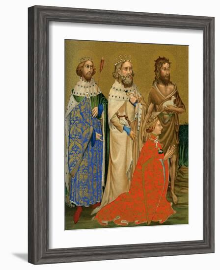 King Richard II of England and His Patron Saints, 14th Century-null-Framed Giclee Print