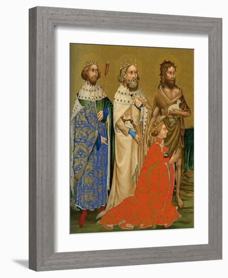 King Richard II of England and His Patron Saints, 14th Century-null-Framed Giclee Print