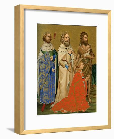 King Richard II of England and His Patron Saints, 14th Century-null-Framed Giclee Print