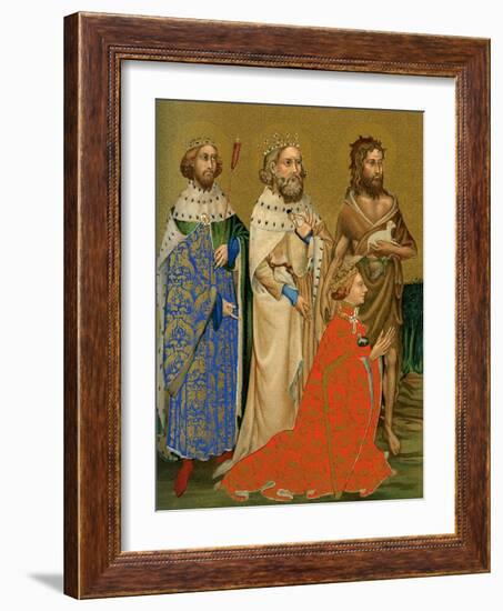 King Richard II of England and His Patron Saints, 14th Century-null-Framed Giclee Print