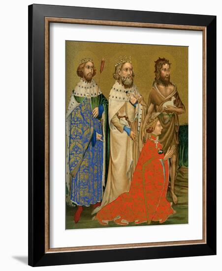 King Richard II of England and His Patron Saints, 14th Century-null-Framed Giclee Print