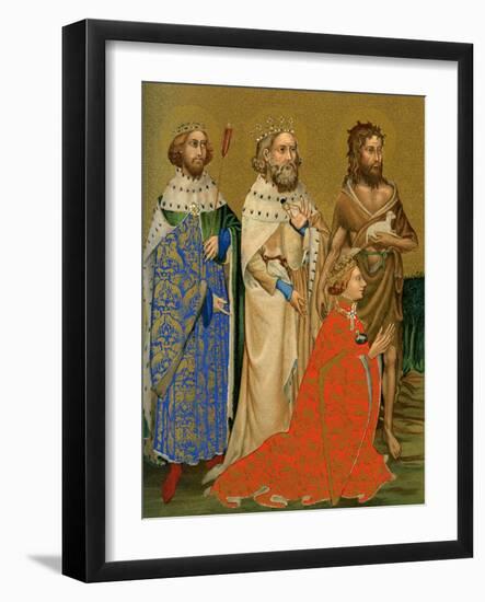 King Richard II of England and His Patron Saints, 14th Century--Framed Giclee Print