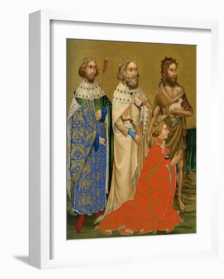 King Richard II of England and His Patron Saints, 14th Century-null-Framed Giclee Print