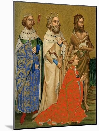 King Richard II of England and His Patron Saints, 14th Century-null-Mounted Giclee Print