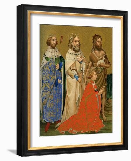 King Richard II of England and His Patron Saints, 14th Century--Framed Giclee Print