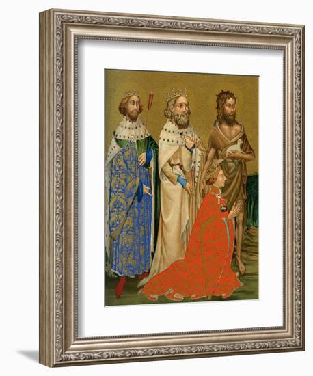 King Richard II of England and His Patron Saints, 14th Century-null-Framed Giclee Print