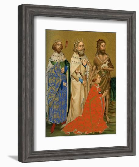 King Richard II of England and His Patron Saints, 14th Century-null-Framed Giclee Print