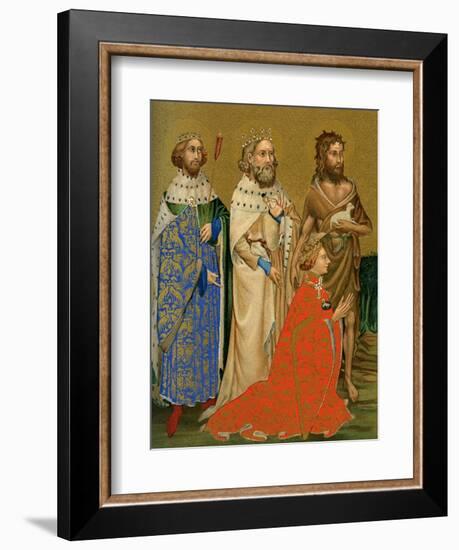 King Richard II of England and His Patron Saints, 14th Century-null-Framed Giclee Print