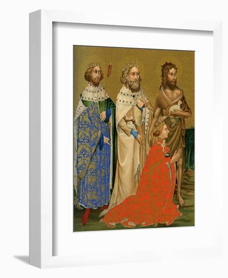 King Richard II of England and His Patron Saints, 14th Century-null-Framed Giclee Print