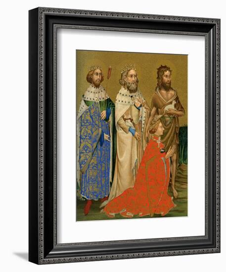 King Richard II of England and His Patron Saints, 14th Century-null-Framed Giclee Print