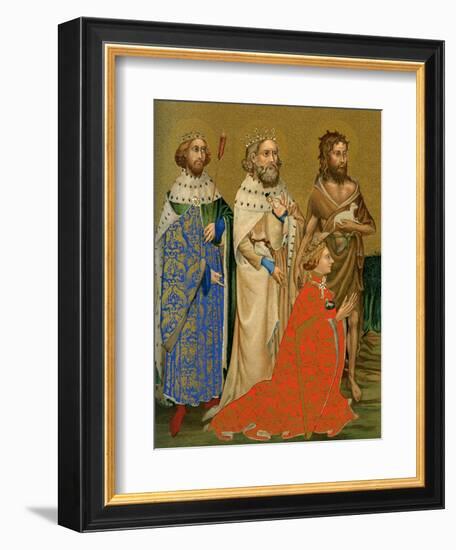 King Richard II of England and His Patron Saints, 14th Century-null-Framed Giclee Print