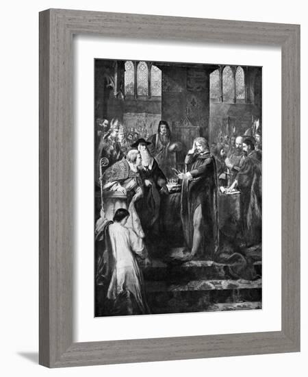 King Richard II Resigning the Crown to His Cousin Bolingbroke, 1399-John Gilbert-Framed Giclee Print