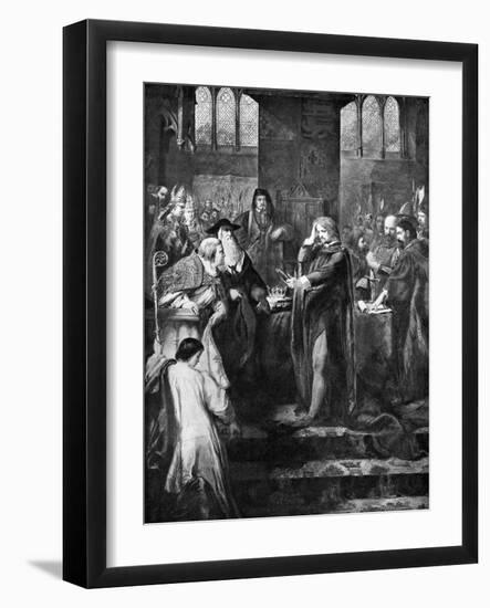 King Richard II Resigning the Crown to His Cousin Bolingbroke, 1399-John Gilbert-Framed Giclee Print