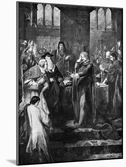 King Richard II Resigning the Crown to His Cousin Bolingbroke, 1399-John Gilbert-Mounted Giclee Print