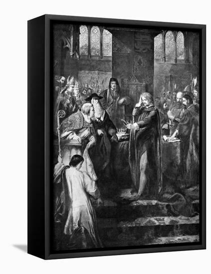 King Richard II Resigning the Crown to His Cousin Bolingbroke, 1399-John Gilbert-Framed Premier Image Canvas