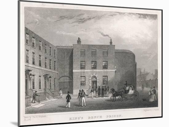 King's Bench Prison London Mainly for Debtors-Thomas H Shepherd-Mounted Art Print