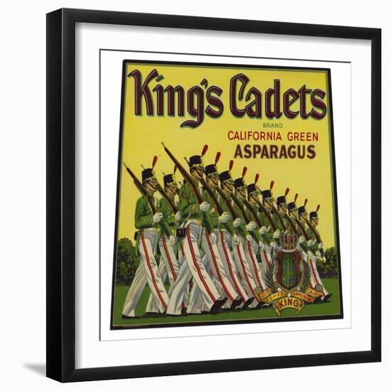 King's Cadets California Green Asparagus Label-null-Framed Giclee Print