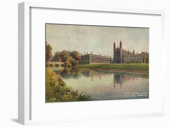 King's College Chapel and Clare College, Cambridge, c1935-Unknown-Framed Giclee Print