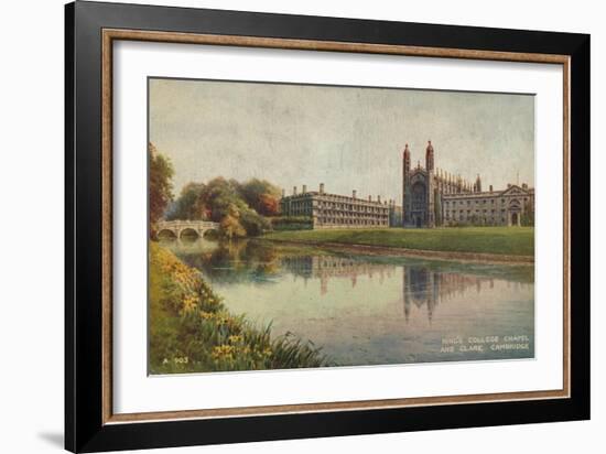 King's College Chapel and Clare College, Cambridge, c1935-Unknown-Framed Giclee Print