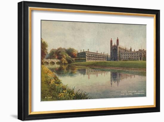 King's College Chapel and Clare College, Cambridge, c1935-Unknown-Framed Giclee Print