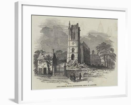 King's Norton Church, Leicestershire, Struck by Lightning-null-Framed Giclee Print