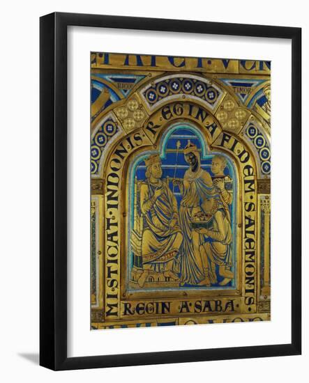 King Solomon and the Queen of Sheba, Verdun Altar, Begun 1181, Enamel-Nicholas of Verdun-Framed Giclee Print