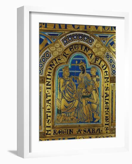 King Solomon and the Queen of Sheba, Verdun Altar, Begun 1181, Enamel-Nicholas of Verdun-Framed Giclee Print