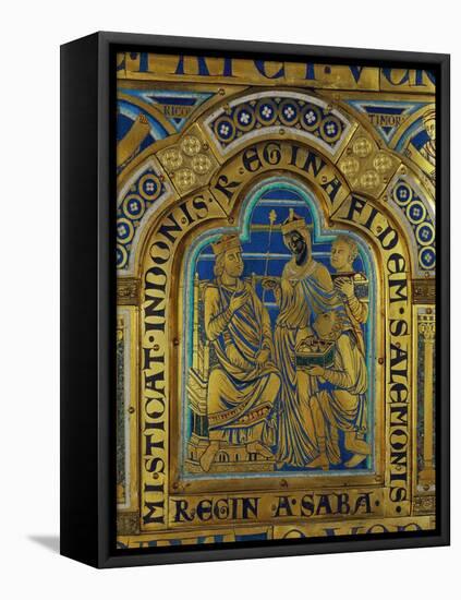 King Solomon and the Queen of Sheba, Verdun Altar, Begun 1181, Enamel-Nicholas of Verdun-Framed Premier Image Canvas