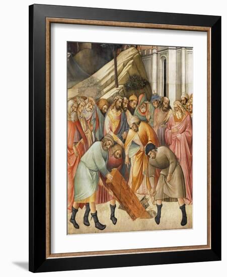 King Solomon Burying one of the Beams of the Cross, c.1380-Agnolo Gaddi-Framed Giclee Print