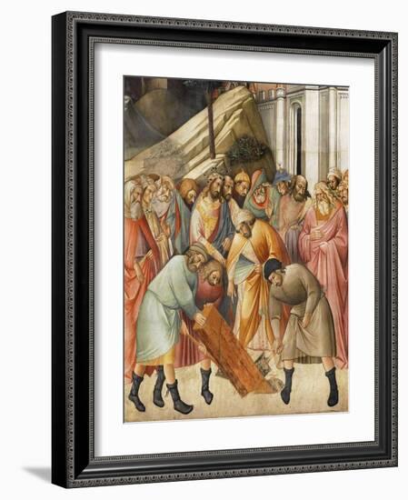 King Solomon Burying one of the Beams of the Cross, c.1380-Agnolo Gaddi-Framed Giclee Print