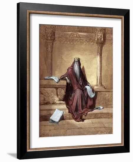 King Solomon engraving by Gustave Doré - Bible-Gustave Dore-Framed Giclee Print