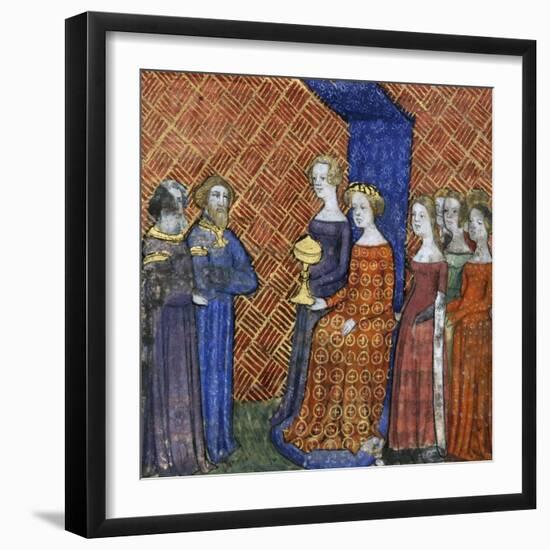 King Solomon Receiving the Queen of Sheba, 1400-1415-null-Framed Giclee Print