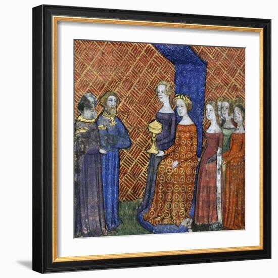 King Solomon Receiving the Queen of Sheba, 1400-1415-null-Framed Giclee Print