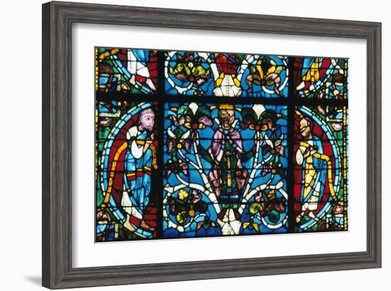 King Solomon, Stained Glass, Chartres Cathedral, France, 1145-1155-null-Framed Photographic Print