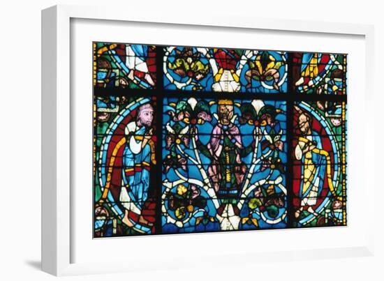 King Solomon, Stained Glass, Chartres Cathedral, France, 1145-1155-null-Framed Photographic Print
