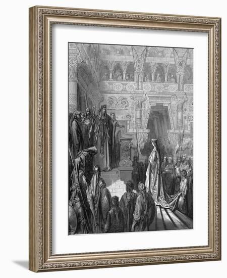 King Solomon Welcoming the Queen of Sheba, 1865-1866-Gustave Doré-Framed Giclee Print