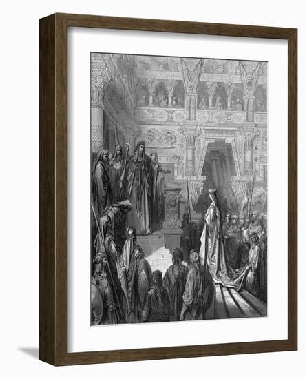 King Solomon Welcoming the Queen of Sheba, 1865-1866-Gustave Doré-Framed Giclee Print