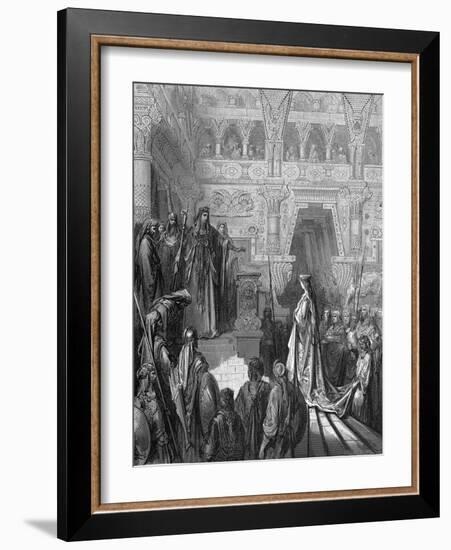 King Solomon Welcoming the Queen of Sheba, 1865-1866-Gustave Doré-Framed Giclee Print