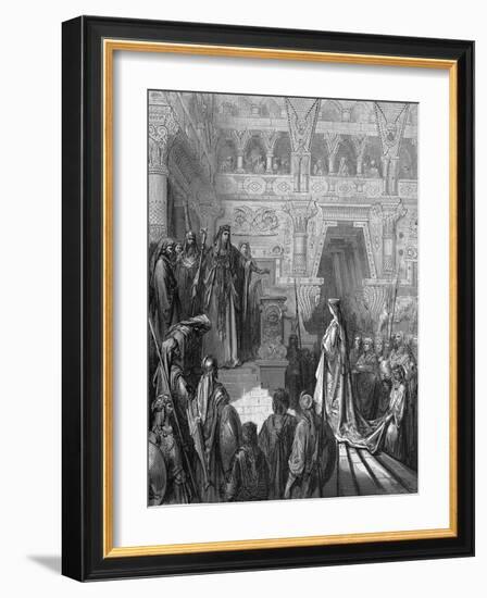 King Solomon Welcoming the Queen of Sheba, 1865-1866-Gustave Doré-Framed Giclee Print