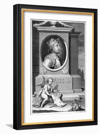 King Stephen (1096-115), 18th Century-George Vertue-Framed Giclee Print